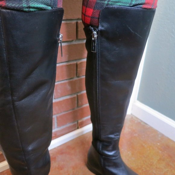 Michael Kors Bromley Black Leather/Stretchy Boot Sz 8M - Runs Narrow Across Foot - Picture 8 of 16